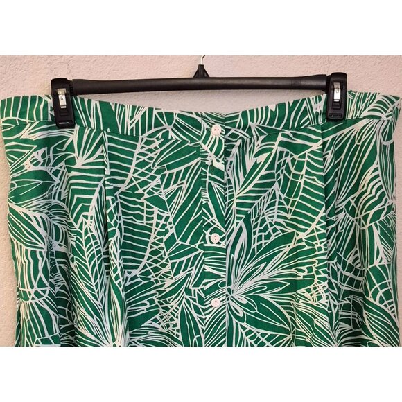 Tabatha Brown Collab 100% Cotton Green Print Button Front Maxi Skirt 2X NWT - Picture 3 of 9